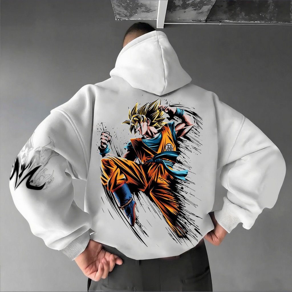 Unisex Oversized Anime Print Hoodie