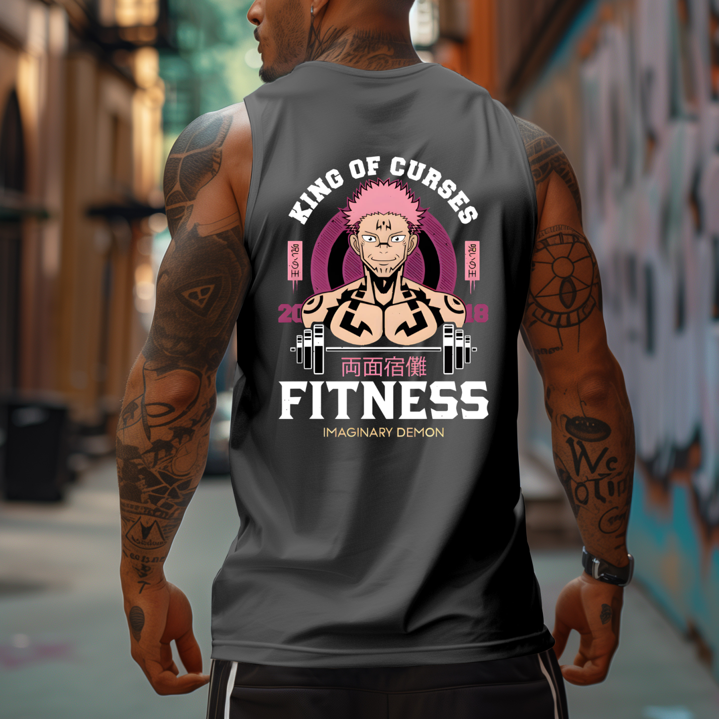 Casual Anime Fitness Printed Tank Top-AnimeClothe