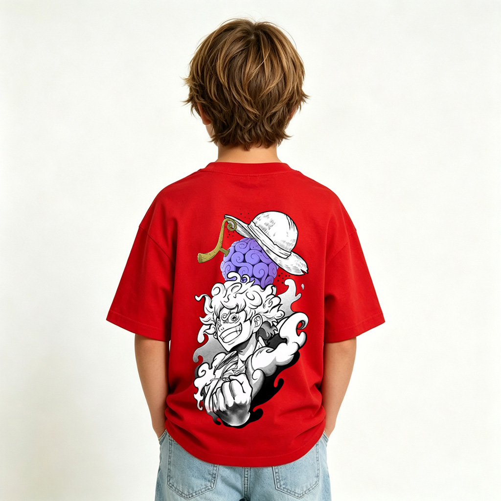 One Piece Luffy Anime Graphic T-Shirt for Kids Cartoon Print Cotton Tee