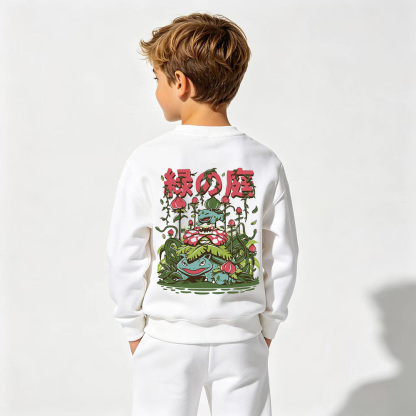 Pokémon Anime Graphic Crewneck Sweatshirt for Kids Cartoon Print Cotton Tee
