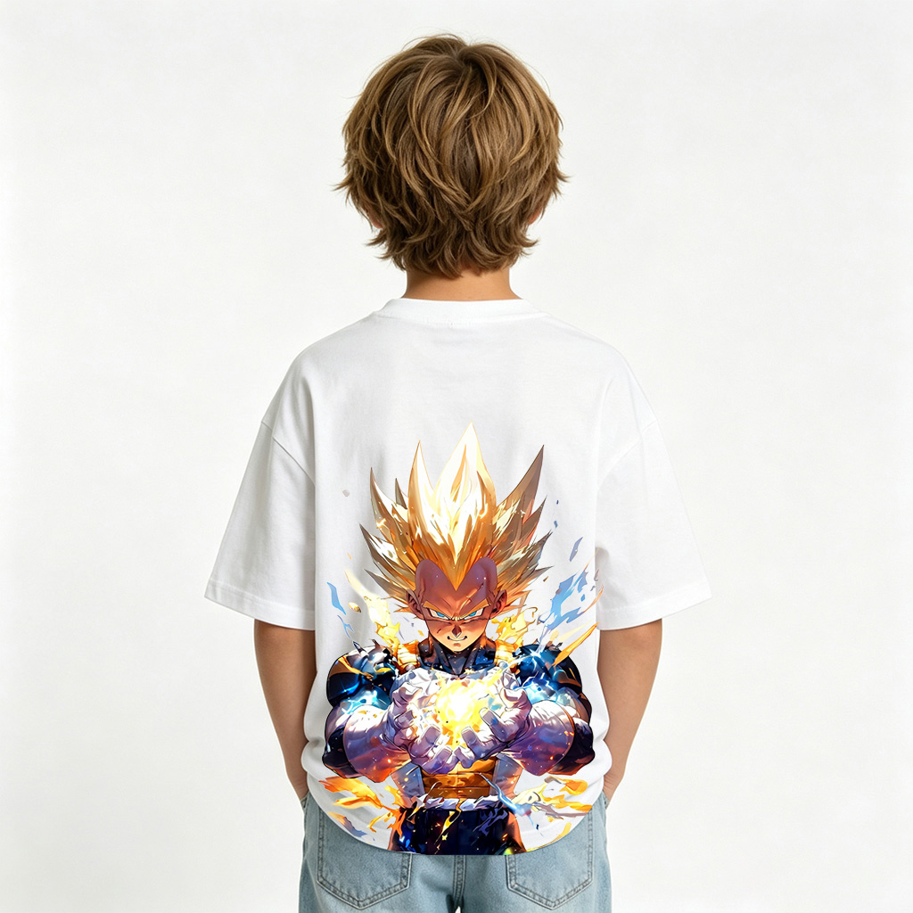 Dragon Ball Anime Graphic T-Shirt for Vegeta Kids Cartoon Print Cotton Tee