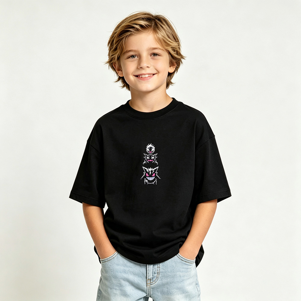 Pokémon Anime Graphic T-Shirt for Gengar Kids Cartoon Print Cotton Tee