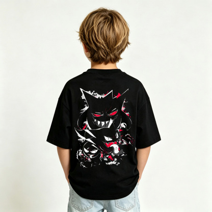 Pokémon Anime Graphic T-Shirt for Gengar Kids Cartoon Print Cotton Tee