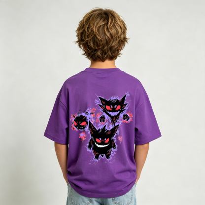 Pokémon Gengar Anime Graphic T-Shirt for Kids Cartoon Print Cotton Tee