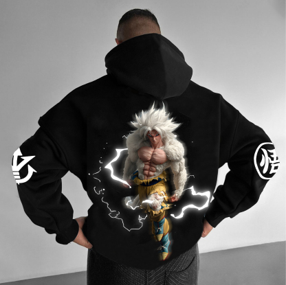 Unisex Anime Print  Casual Oversized Hoodie-AnimeClothe