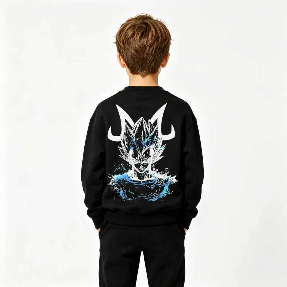Dragon Ball Anime Graphic Crewneck Sweatshirt for Vegeta Kids Cartoon Print Cotton Tee