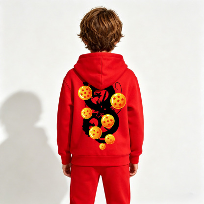 Dragon Ball Anime Graphic Hoodie for Kids Cartoon Print Cotton Tee