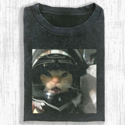 MOTORCYCLE CAT T-SHIRT-ComicClothe