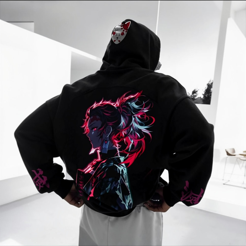 Unisex Demon Slayer Anime Graphic Streetwear Vintage Hoodie