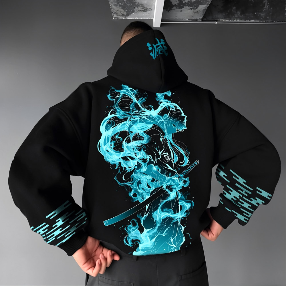 Unisex Demon Slayer Anime Graphic Streetwear Vintage Hoodie