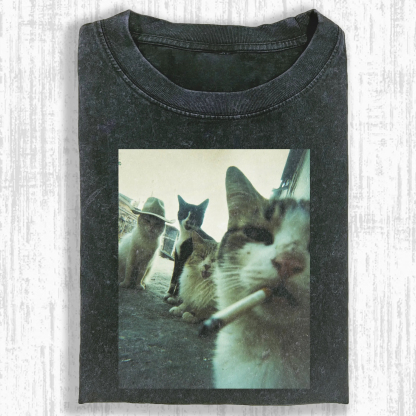 SMOKING CAT T-SHIRT-ComicClothe