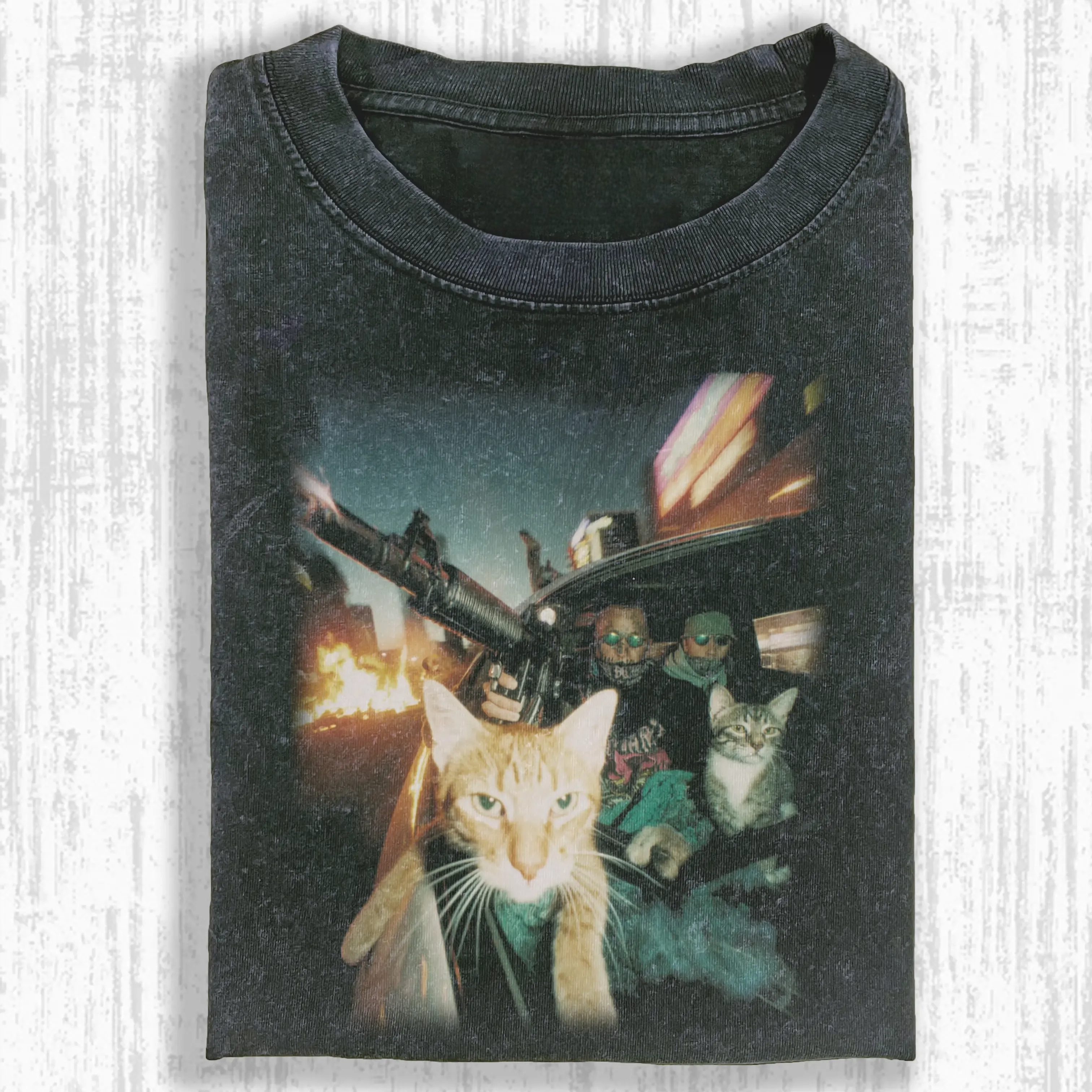 OUTLAW CAT  T-SHIRT-ComicClothe