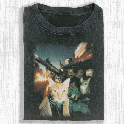 OUTLAW CAT  T-SHIRT-ComicClothe