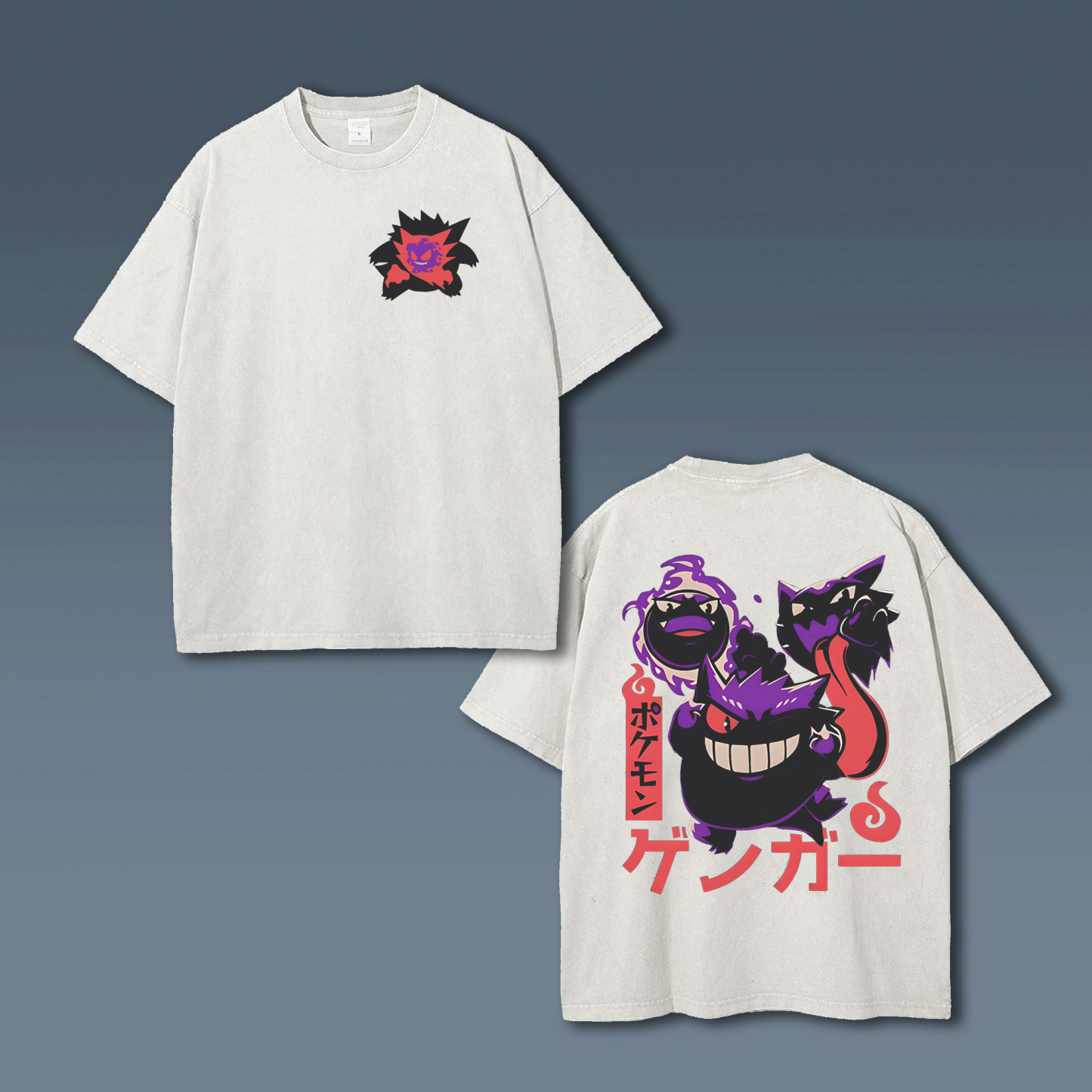 Unisex Anime Style Vintage Washed T-Shirt