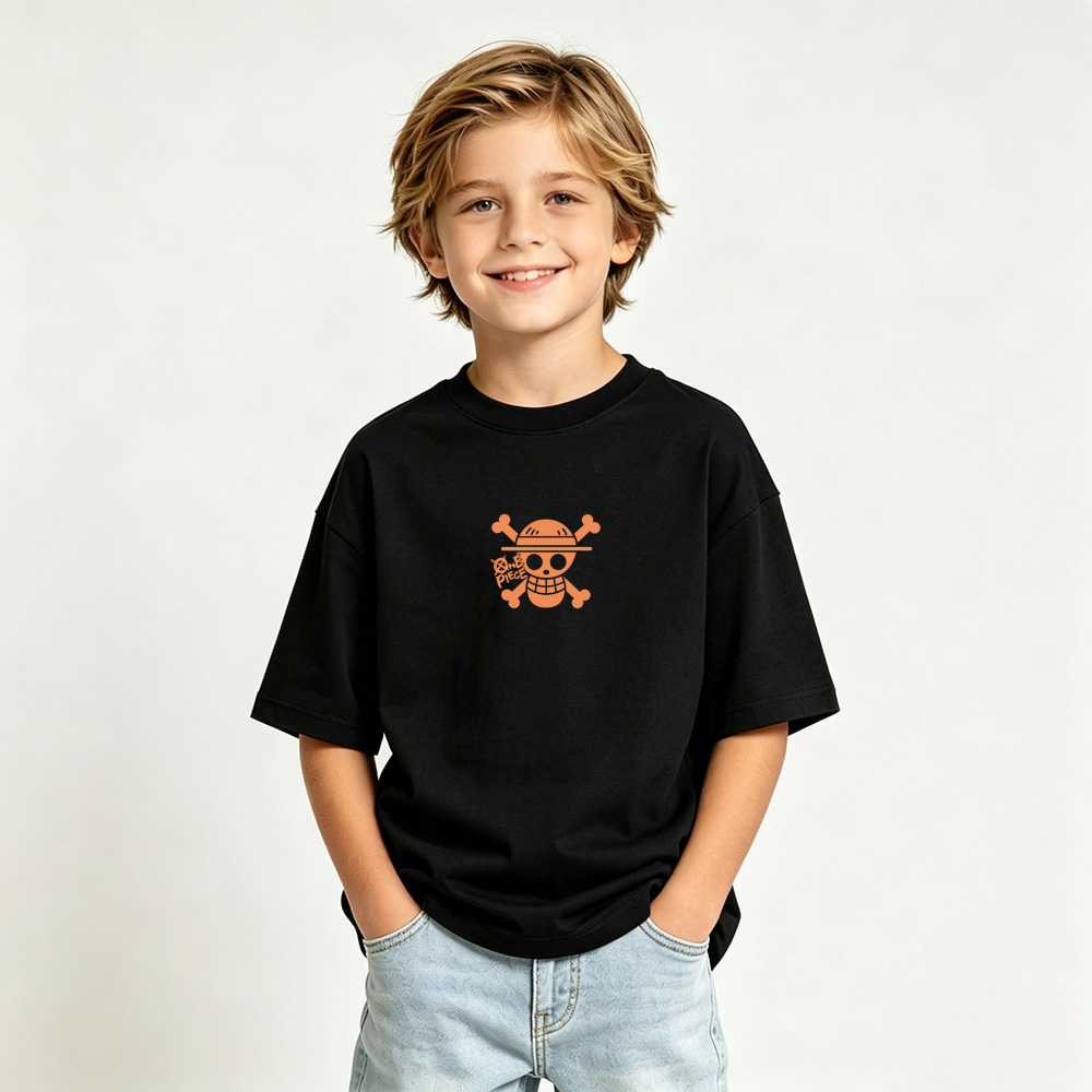 One Piece Anime Graphic T-Shirt for Luffy Kids Cartoon Print Cotton Tee