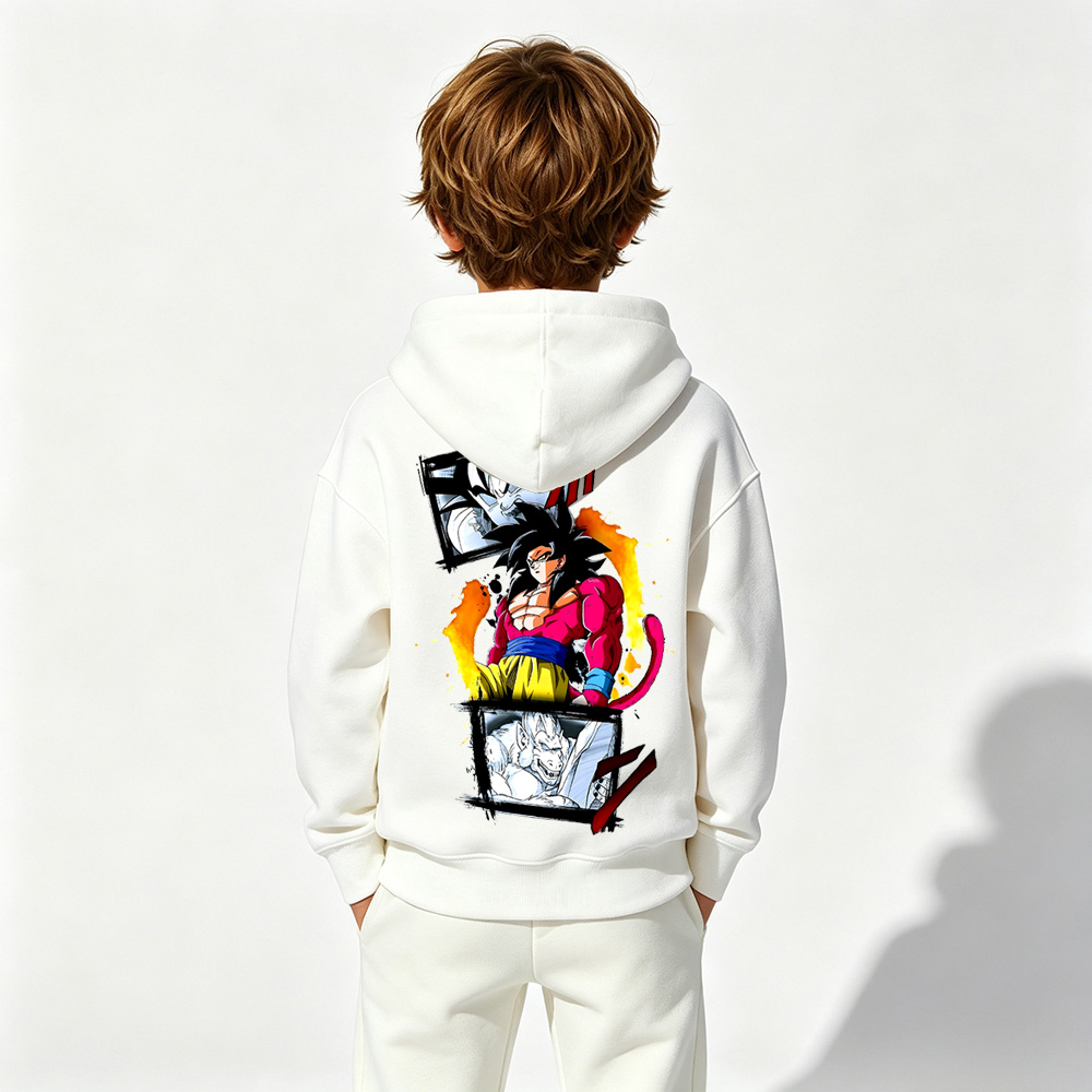 Dragon Ball Anime Graphic Hoodie for Goku Kids Cartoon Print Cotton Tee