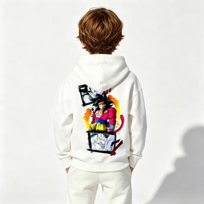 Dragon Ball Anime Graphic Hoodie for Goku Kids Cartoon Print Cotton Tee