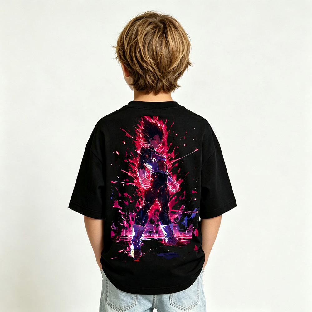 Dragon Ball Anime Graphic T-Shirt for Vegeta Kids Cartoon Print Cotton Tee