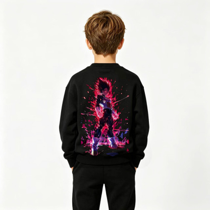 Dragon Ball Anime Graphic Crewneck Sweatshirt for Vegeta Kids Cartoon Print Cotton Tee