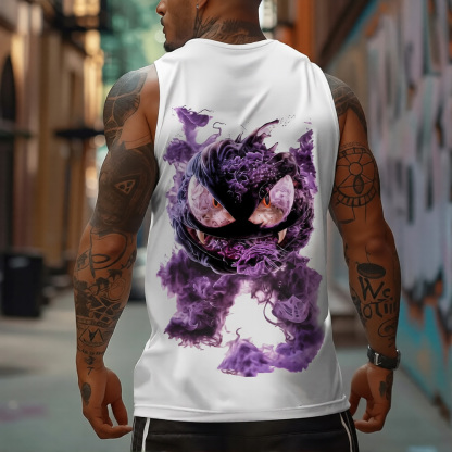 Oversized Anime Print Gym Tank Top
