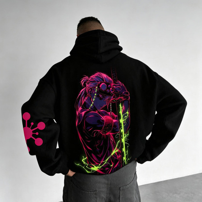 Unisex Demon Slayer Anime Graphic Streetwear Vintage Hoodie