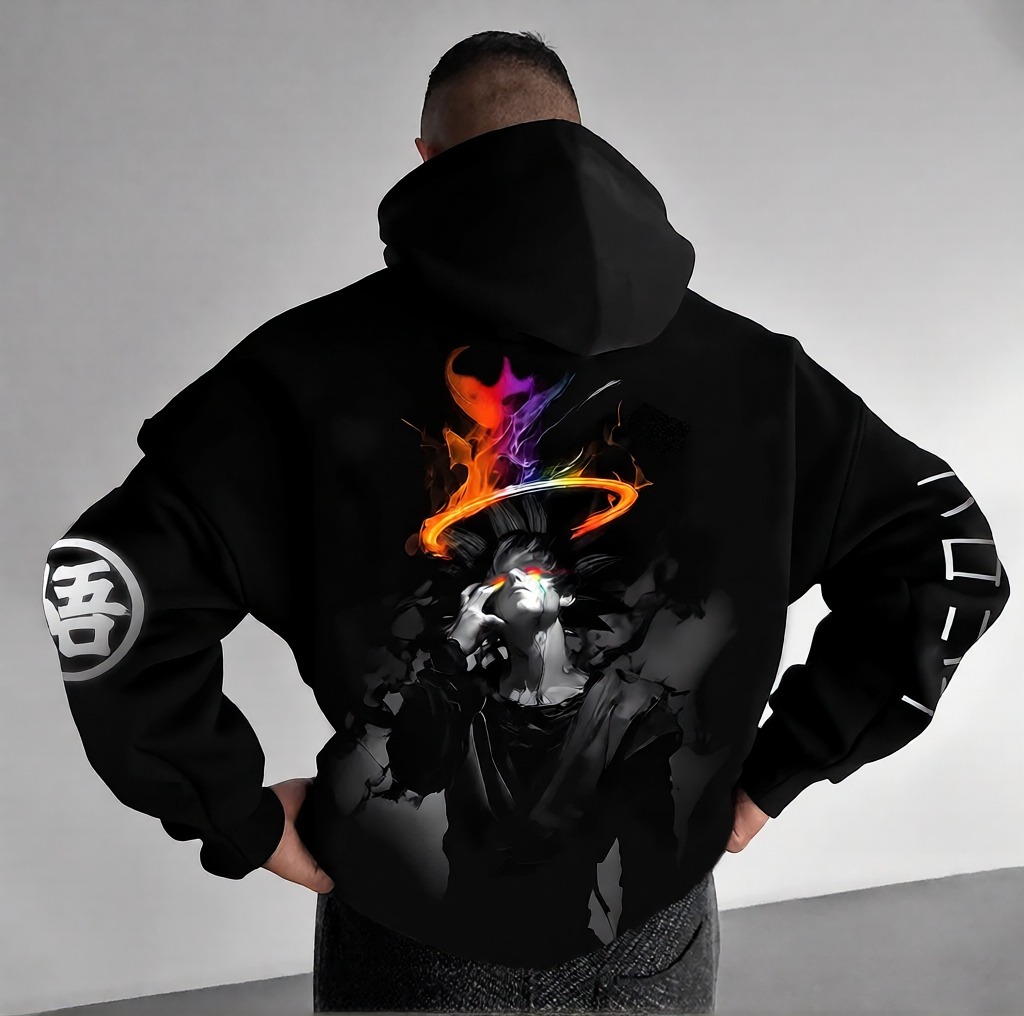 Unisex Anime Print Casual Oversized Hoodie