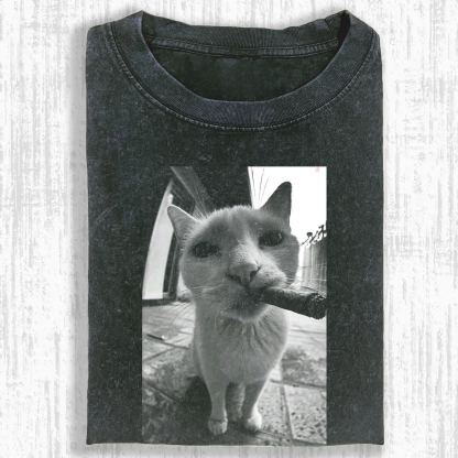SMOKING CAT T-SHIRT-ComicClothe