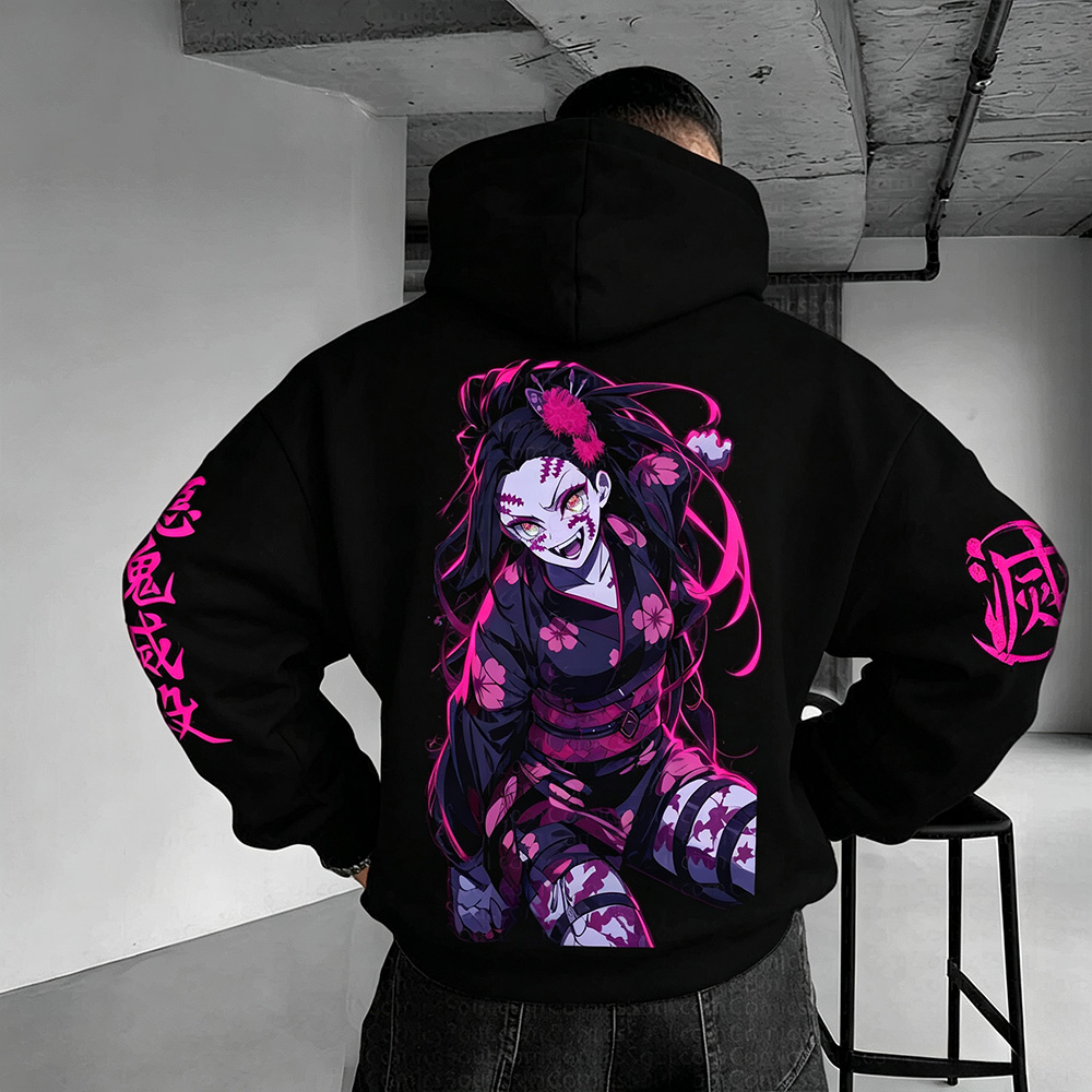Unisex Demon Slayer Anime Graphic Streetwear Vintage Hoodie