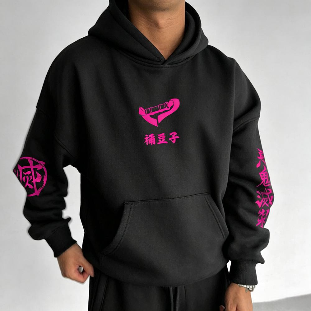 Unisex Demon Slayer Anime Graphic Streetwear Vintage Hoodie