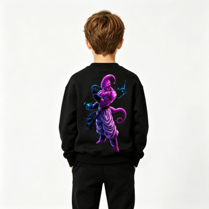 Dragon Ball Anime Graphic Crewneck Sweatshirt for Majin Buu Kids Cartoon Print Cotton Tee