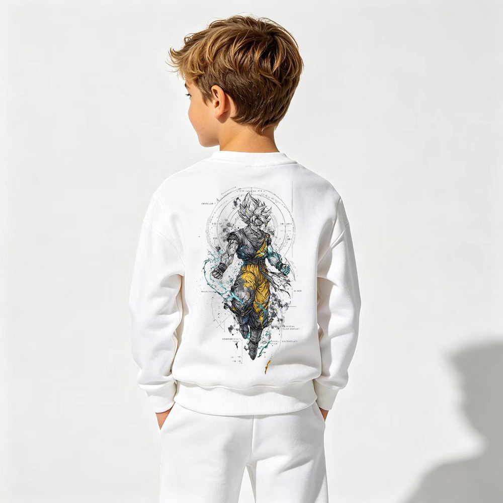 Dragon Ball Anime Graphic Crewneck Sweatshirt for Goku Kids Cartoon Print Cotton Tee