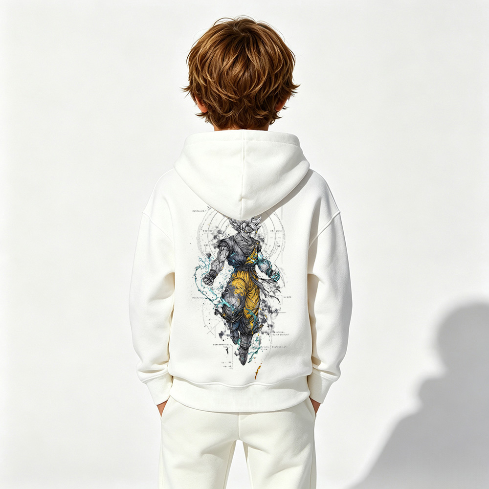 Dragon Ball Anime Graphic Hoodie for Goku Kids Cartoon Print Cotton Tee