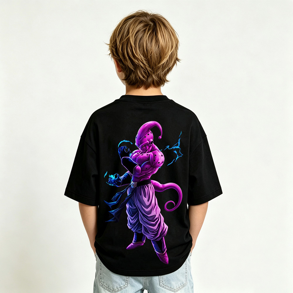 Dragon Ball Anime Graphic T-Shirt for Majin Buu Kids Cartoon Print Cotton Tee