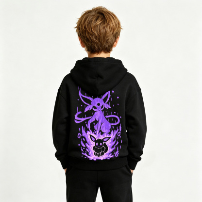 Pokémon Anime Graphic Hoodie for Eevee Kids Cartoon Print Cotton Tee