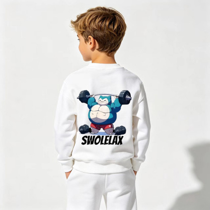 Pokémon Anime Graphic Crewneck Sweatshirt for Snorlax Kids Cartoon Print Cotton Tee