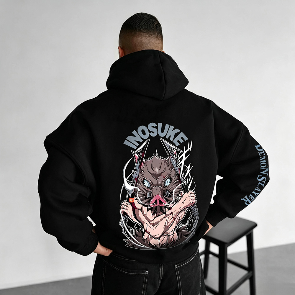 Unisex Demon Slayer Anime Graphic Streetwear Vintage Hoodie