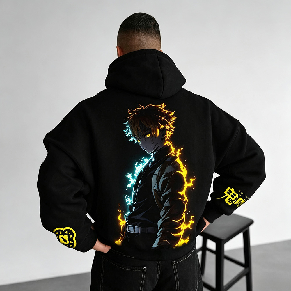 Unisex Demon Slayer Anime Graphic Streetwear Vintage Hoodie