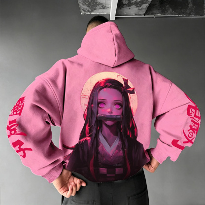 Unisex Demon Slayer Anime Graphic Streetwear Vintage Hoodie