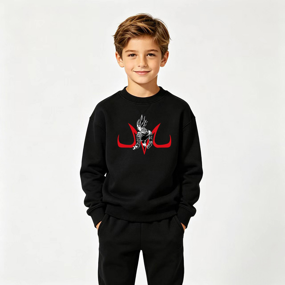Dragon Ball Anime Graphic Crewneck Sweatshirt for Vegeta Kids Cartoon Print Cotton Tee