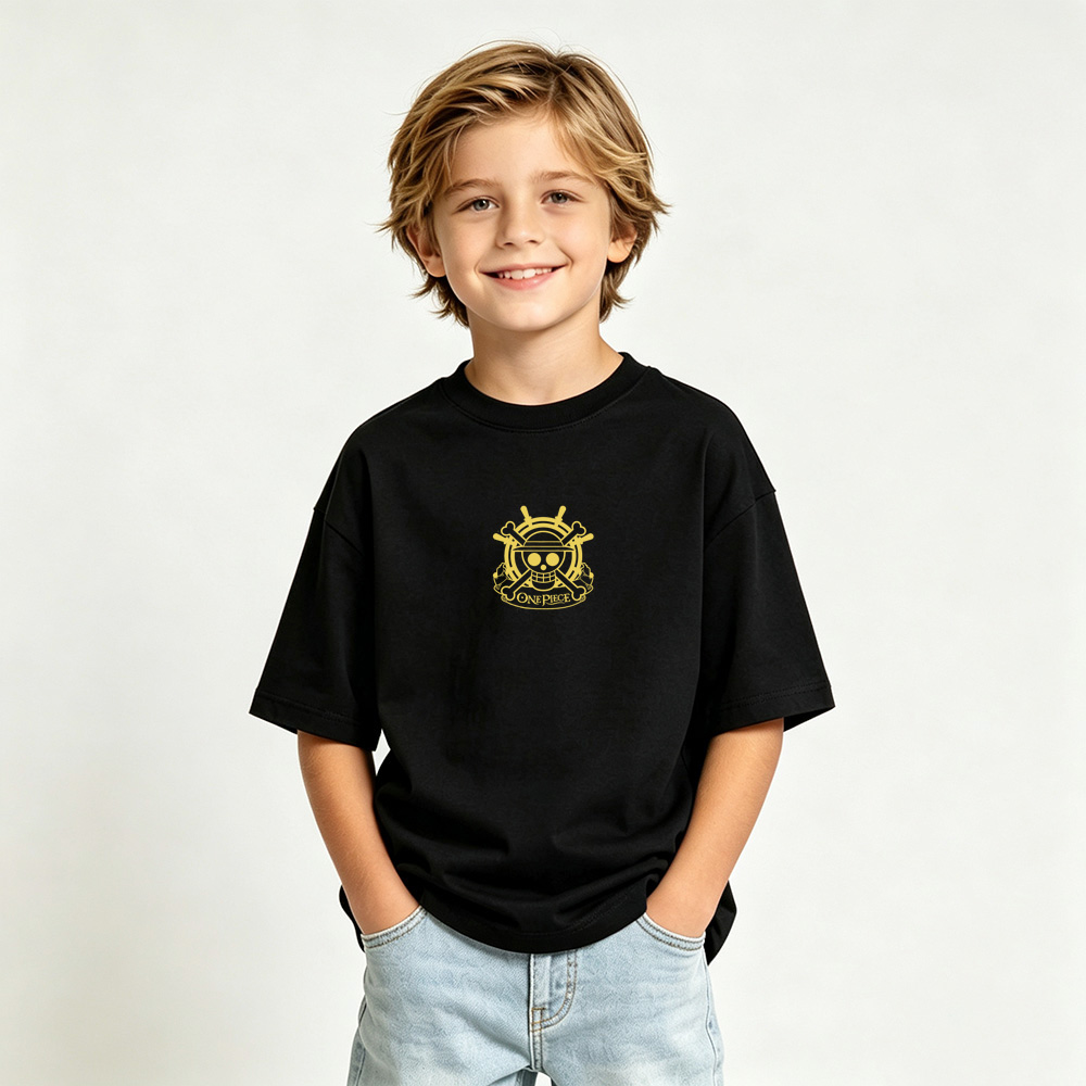 One Piece Anime Graphic T-Shirt for Sanji Kids Cartoon Print Cotton Tee