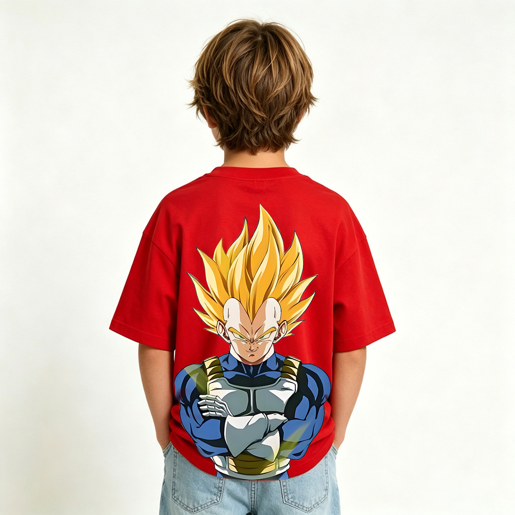 Dragon Ball Vegeta Anime Graphic T-shirts for Kids Cartoon Print Cotton Tee