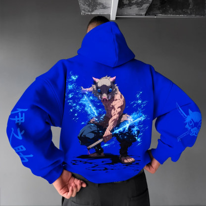 Unisex Demon Slayer Anime Graphic Streetwear Vintage Hoodie