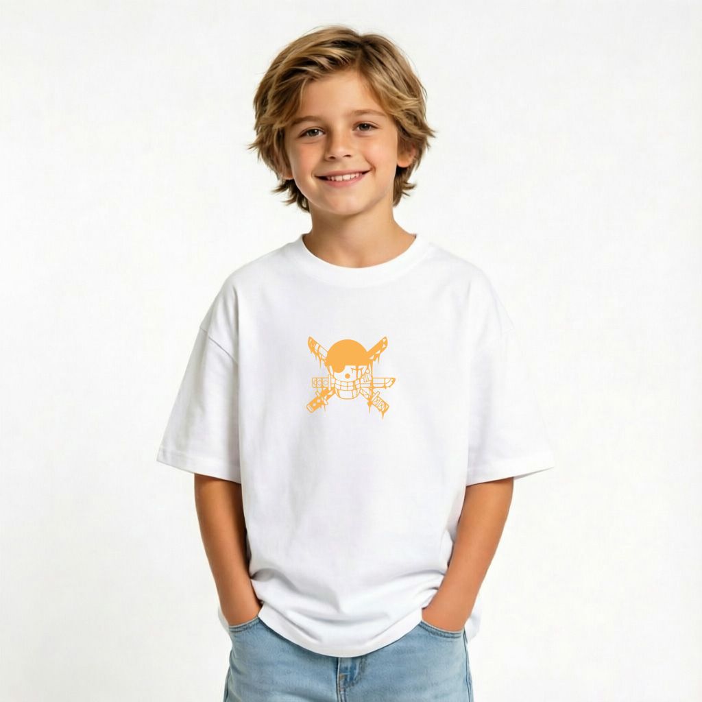 One Piece Anime Graphic T-Shirt for Zoro Kids Cartoon Print Cotton Tee