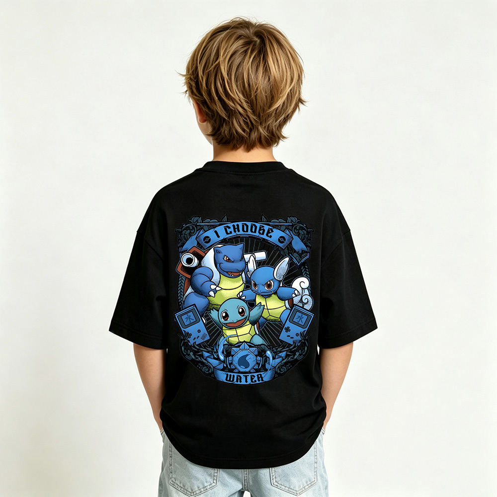Pokémon Anime Graphic T-Shirt for Kids Cartoon Print Cotton Tee