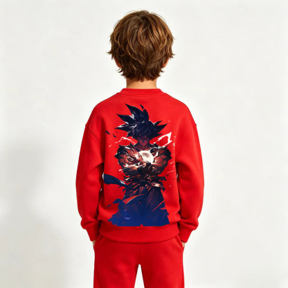 Dragon Ball Goku Anime Graphic Crewneck Sweatshirt for Kids Cartoon Print Cotton Tee