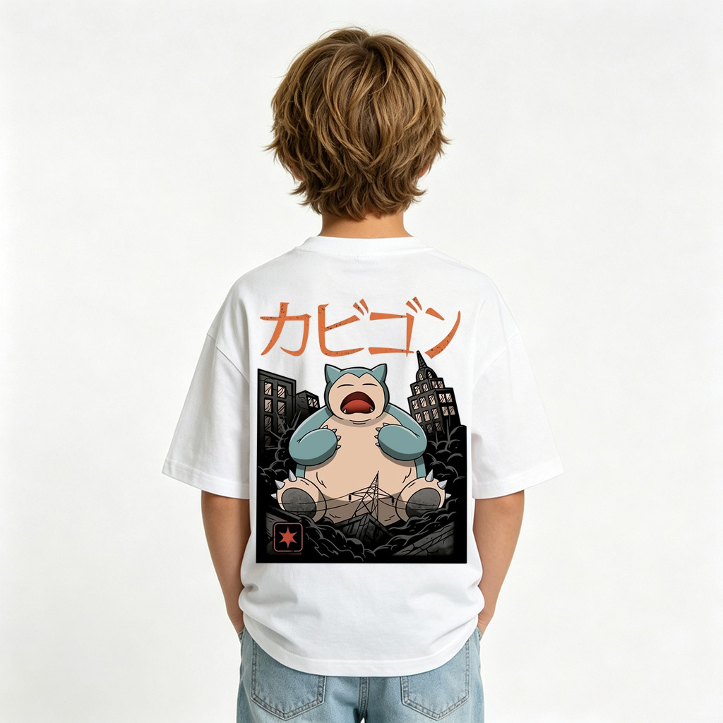 Pokémon Anime Graphic T-Shirt for Snorlax Kids Cartoon Print Cotton Tee