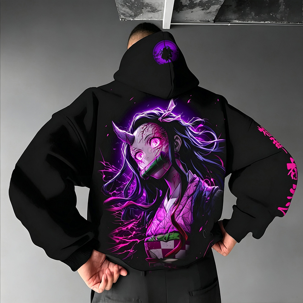 Unisex Demon Slayer Anime Graphic Streetwear Vintage Hoodie