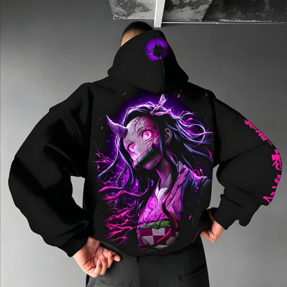 Unisex Demon Slayer Anime Graphic Streetwear Vintage Hoodie