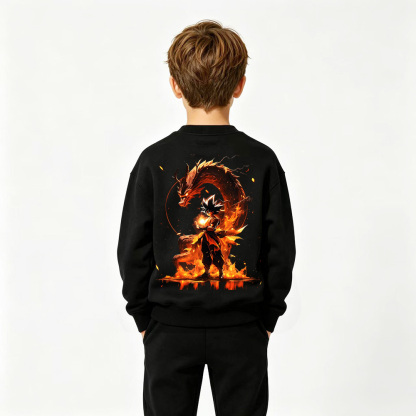 Dragon Ball Anime Graphic Crewneck Sweatshirt for Goku Kids Cartoon Print Cotton Tee