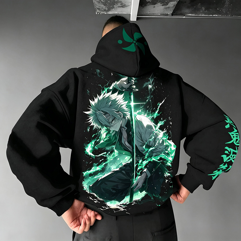 Unisex Demon Slayer Anime Graphic Streetwear Vintage Hoodie